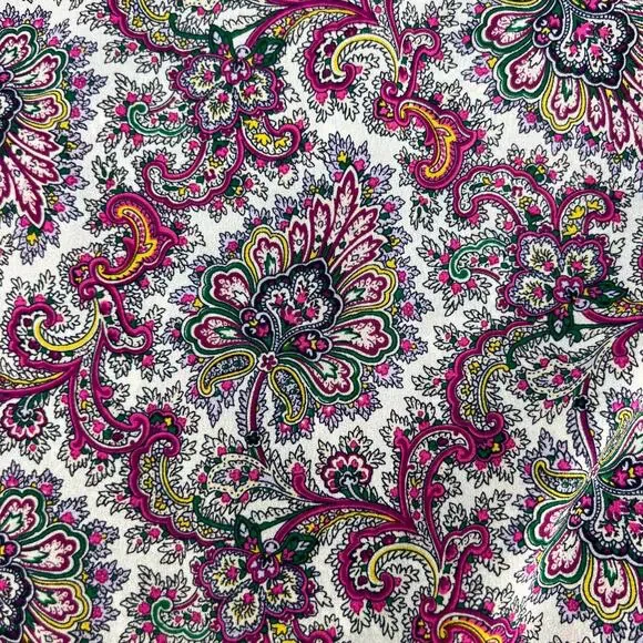 J. Crew Top Women's XS Multi Color Paisley Print Long Sleeve Business Casual - Picture 4 of 9
